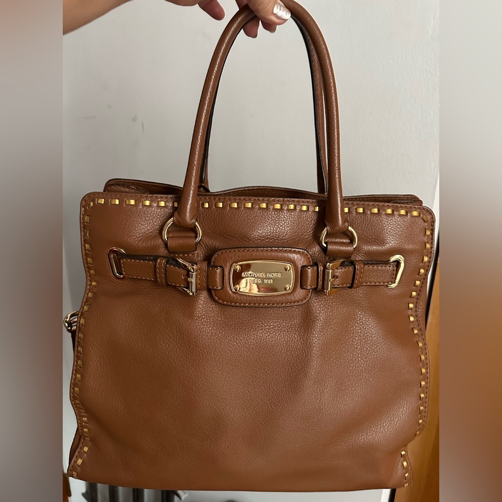 Michael Kors Brown Leather Hamilton Tote Bag